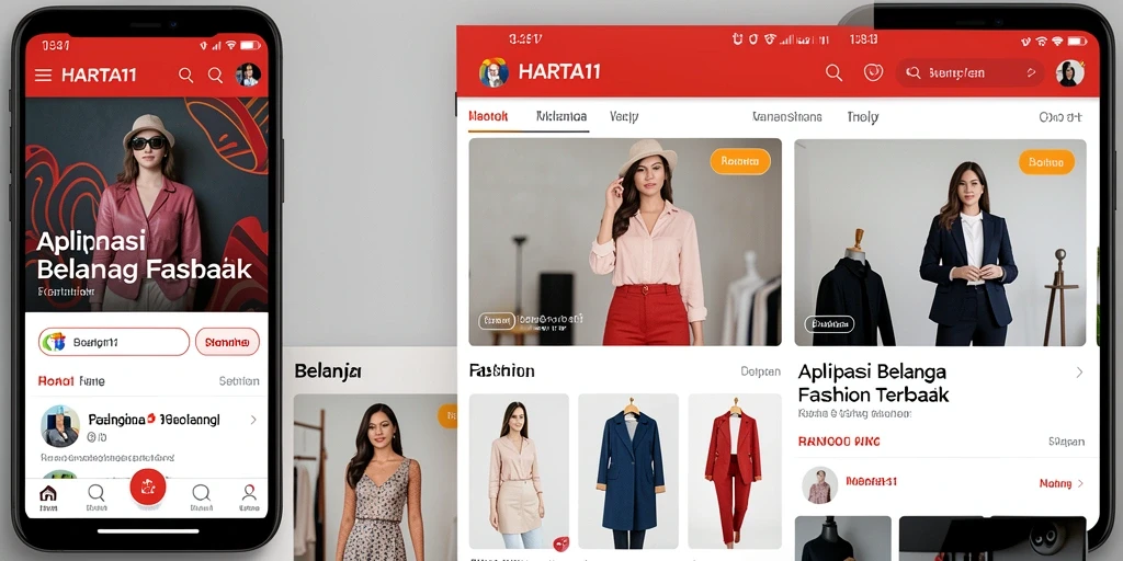 Tampilan antarmuka HARTA11 yang menarik dan modern untuk belanja fashion.