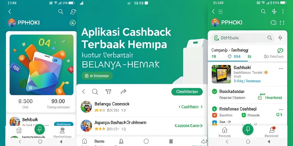 Tampilan antarmuka utama PPHOKI dengan berbagai penawaran cashback.